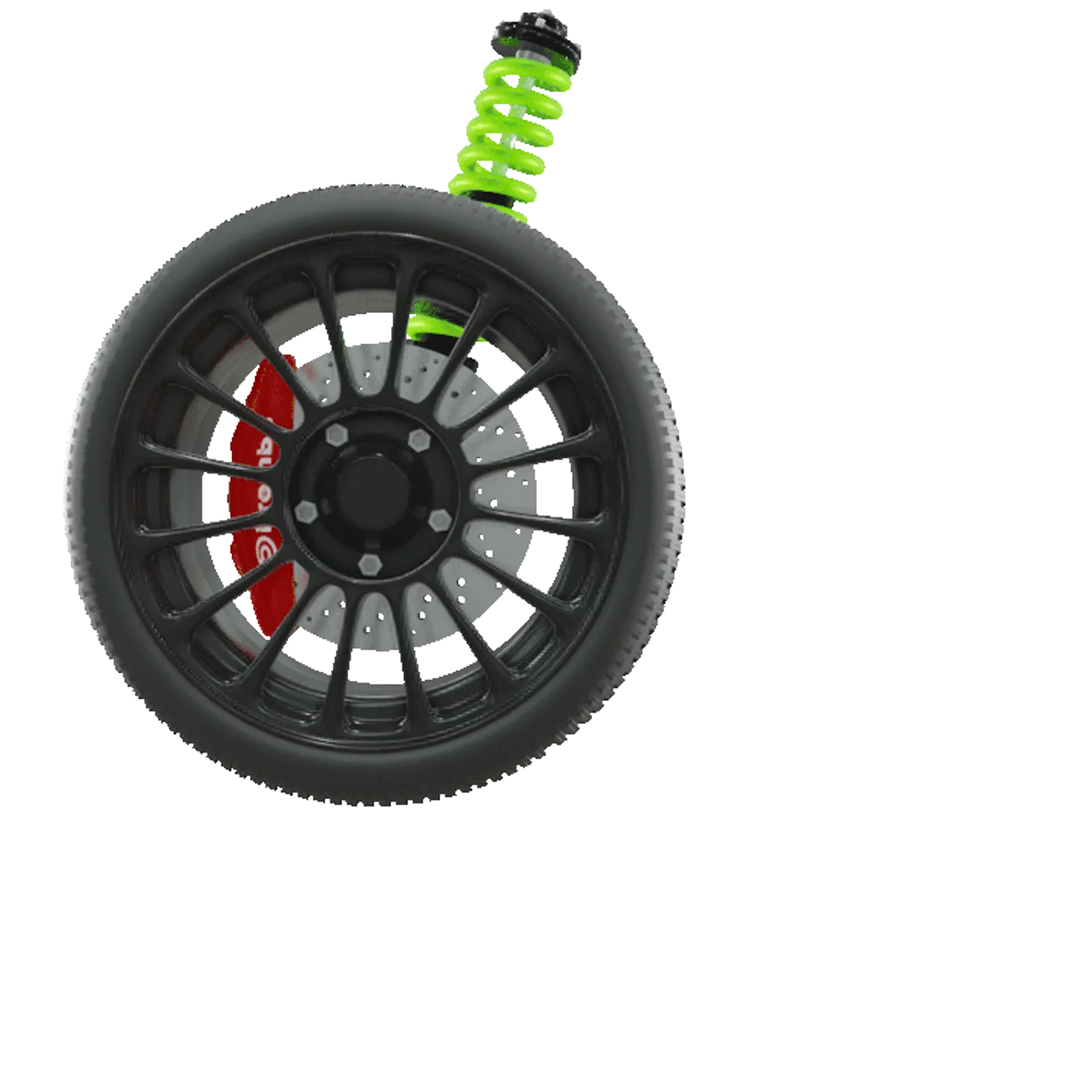 Automotive Suspension Assembly: 3D render by Jaime Gonzalez Jr