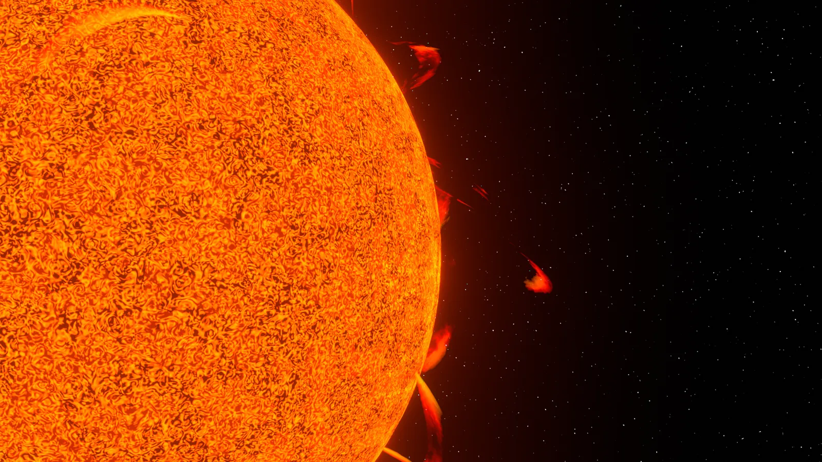 Solar flare: simulation by Jaime Gonzalez Jr